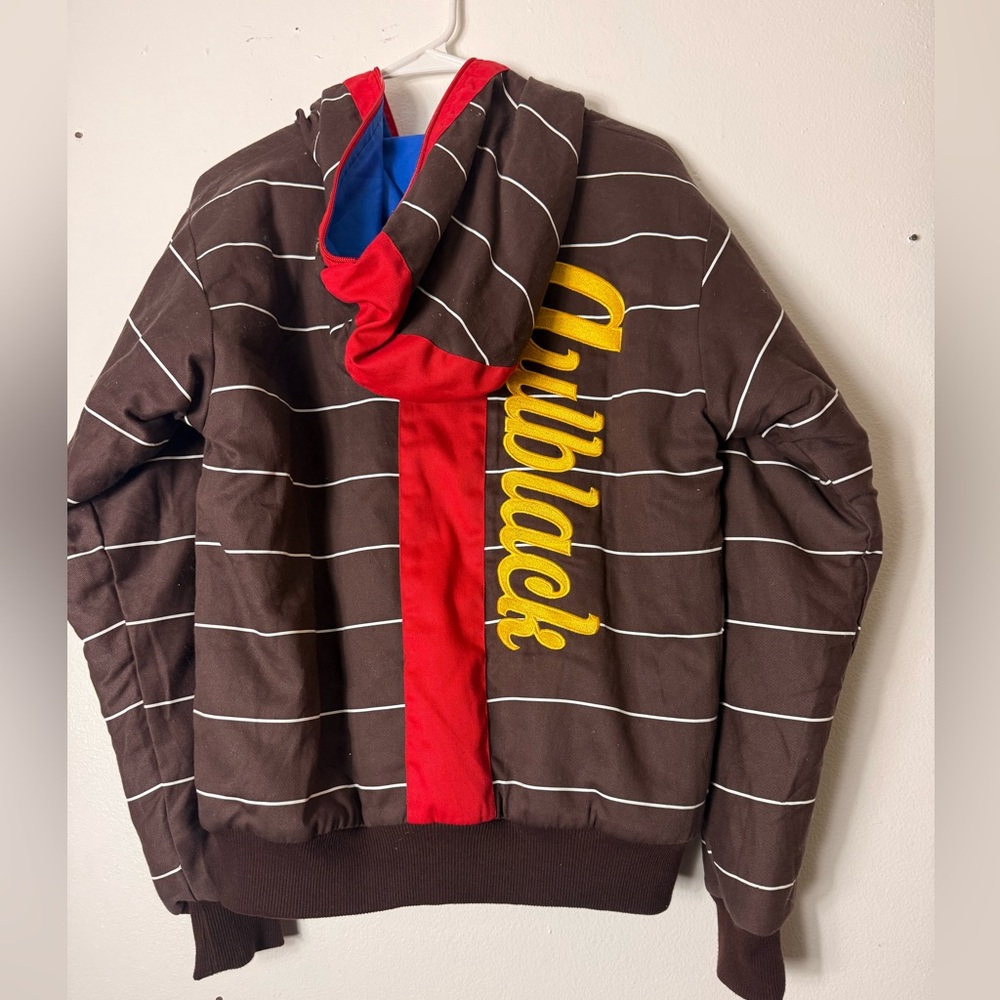 Aulblack Vibrant Red and Brown Jacket